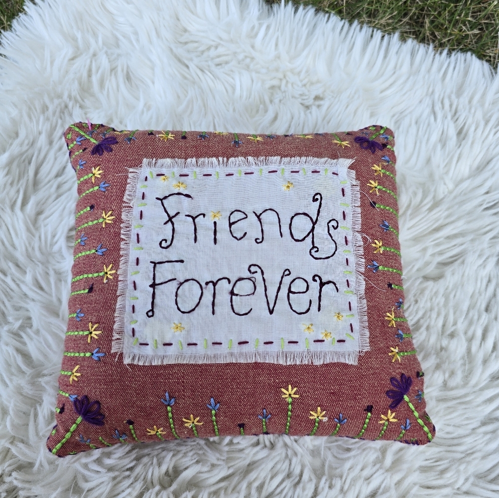 Friends forever pillow, handmade